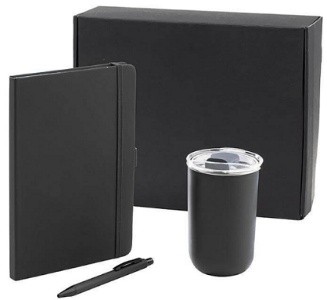 HEVIZ - Gift Set of Tumbler, A5 Notebook and Pen - Black