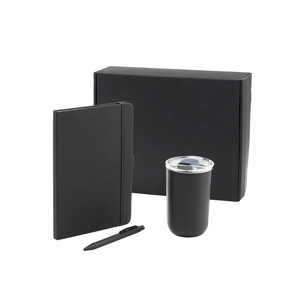 HEVIZ - Gift Set of Tumbler, A5 Notebook and Pen - Black1