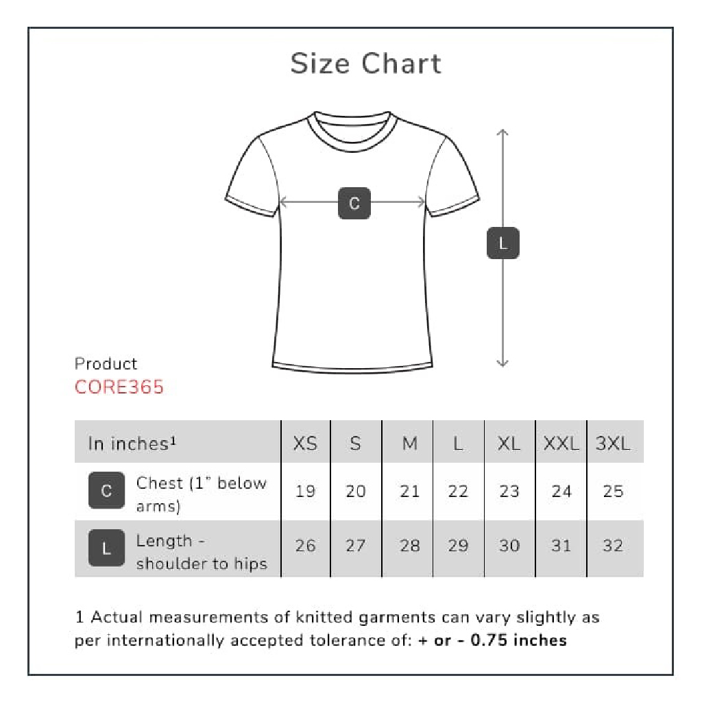 Roundneck TShirt - Sizing